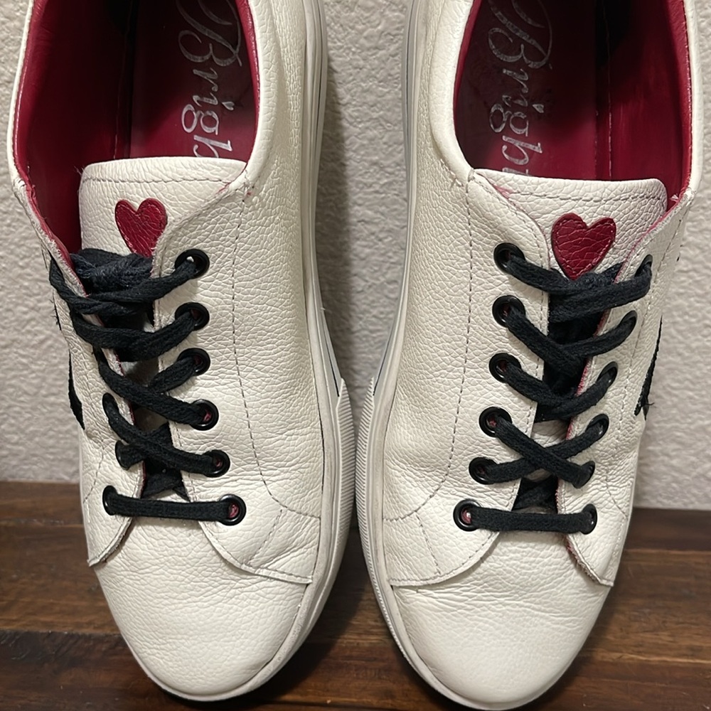 Brighton Love Me Beige Red Sneakers size 8.5 Valentines - Picture 4 of 17